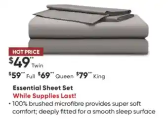 Sleep Country Essential sheet set offer