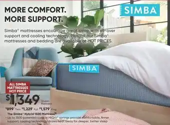 Sleep Country The simba hybrid 1500 mattress offer