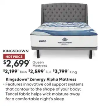 Dormez Vous Kingsdown zenergy alpha mattress offer