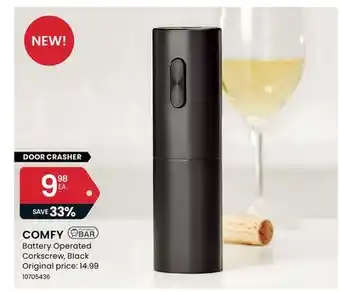 Comfy battery operated corkscrew, black