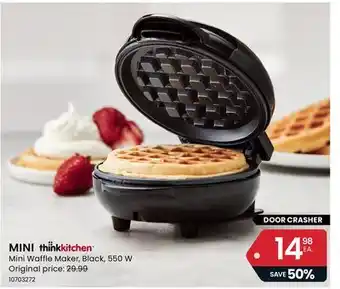 Stokes Mini mini waffle maker, black offer