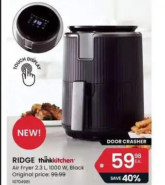 Stokes Ridge air fryer 2.3 l, 1000 w, black offer