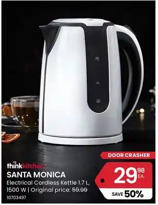 Stokes Santa monica electrical cordless kettle 1.7 l offer