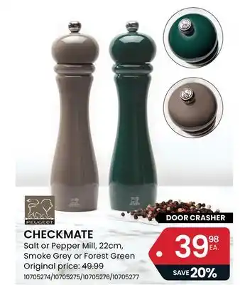 Stokes Checkmate salt or pepper mill offer