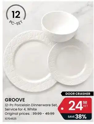 Stokes Groove 12-pc porcelain dinnerware set offer