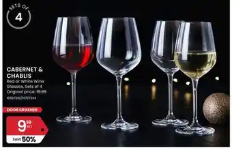 Stokes Cabernet & chablis red or white wine glasses offer