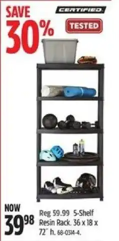 Canadian Tire 5-Shelf Resin Rack offer