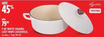Canadian Tire Lagostina 7-qt white enamel cast-iron casserole offer