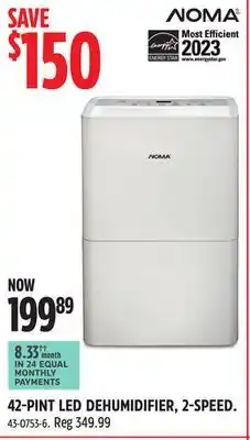 Canadian Tire Noma 42-pint led dehumidifier, 2-speed offer