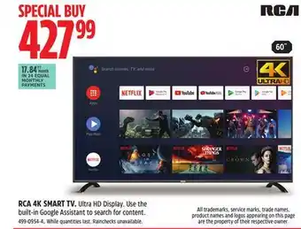 Canadian Tire Rca 4k smart tv offer