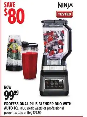 Canadian Tire Ninja professional plus blender duo with auto-iq offer