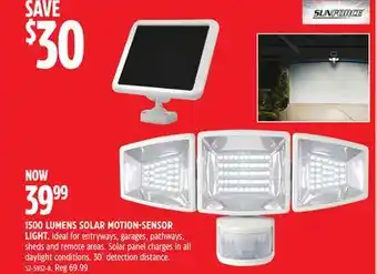 Canadian Tire Sunforce 1500 lumens solar motion-sensor light offer