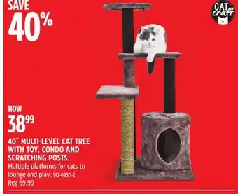 Canadian Tire Cat craft 40˝ multi-level cat tree with toy, condo and scratching posts offer