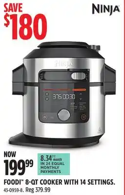 Canadian Tire Ninja foodi 8-qt cooker with 14 settings offer