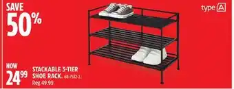 Canadian Tire Type a stackable 3-tier shoe rack offer