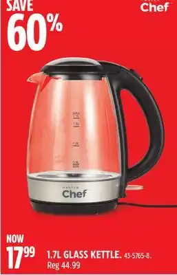Canadian Tire Master chef 1.7l glass kettle offer