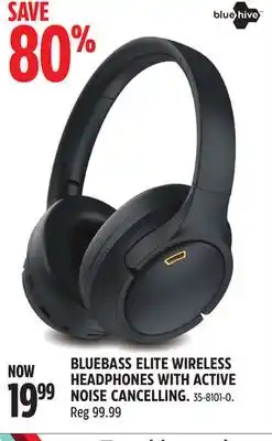 Canadian Tire Bluehive bluebass elite wireless headphones with active noise cancelling offer