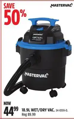 Canadian Tire Mastervac 18.9l wet/dry vac offer
