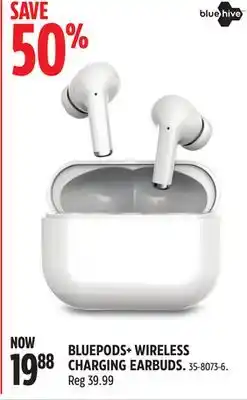 Canadian Tire Bluehive bluepods+ wireless charging earbuds offer