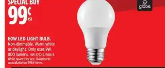 Canadian Tire 60w led light bulb offer