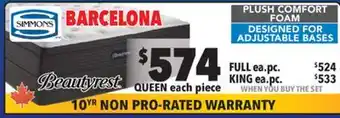 Surplus Furniture Barcelona queen mattress set offer