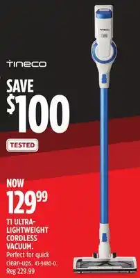 Canadian Tire Tineco t1 ultra lightweight cordless vacuum offer