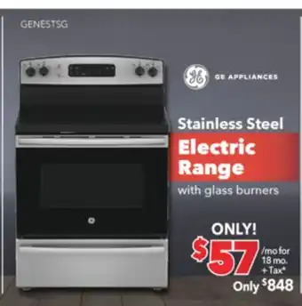 Surplus Furniture Ge stainless steel 30 electric range with glass burners offer