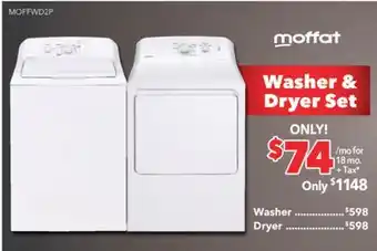 Surplus Furniture Moffat white 27 washer & dryer set offer
