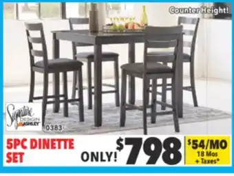 Surplus Furniture Bridson gray counter height 5pc dinette set offer