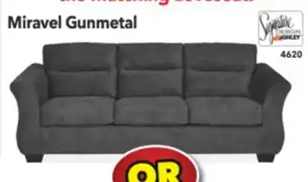 Surplus Furniture Miravel gunmetal sofa offer