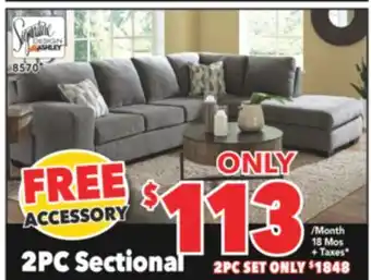 Surplus Furniture Dalhart charcoal 2pc sectional offer