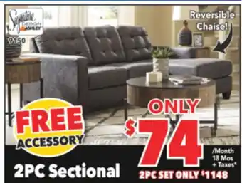 Surplus Furniture Venaldi gunmetal 2pc sectional offer