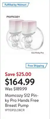 Walmart Momcozy s12 pinky pro hands free breast pump offer