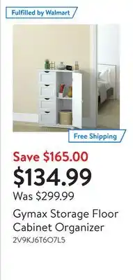 Walmart Gymax storage floor cabinet organizer offer