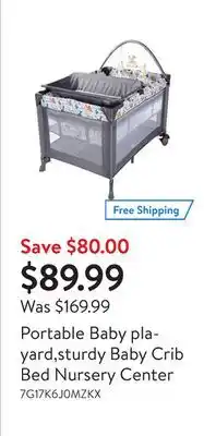Walmart Portable baby playard,sturdy baby crib bed nursery center offer