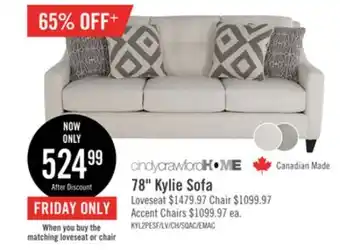 The Brick Kylie linen-look fabric sofa - zeus pearl offer
