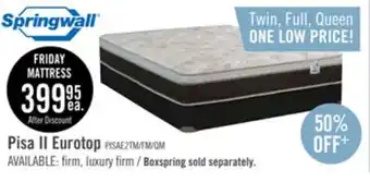The Brick Springwall pisa ii eurotop twin mattress offer