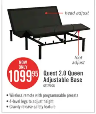 The Brick Quest 2.0 queen adjustable base offer