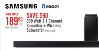 The Brick Samsung 2.1 soundbar with subwoofer and wireless subwoofer offer