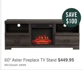 The Brick Asher 60 electric fireplace tv stand offer