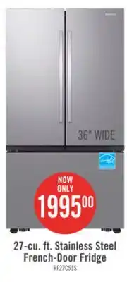 The Brick Samsung 27 cu. ft. french-door refrigerator with dual auto ice maker - rf27cg5100sraa offer