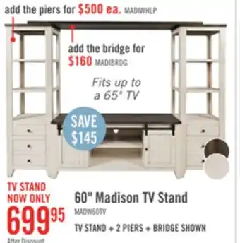The Brick Madison 60 barn door tv stand white offer