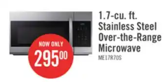 The Brick Samsung 1.7 cu. ft. over-the-range microwave - me17r7011es/ac offer