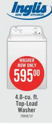 The Brick Inglis 4.0 cu. ft. top-load washer itw4871fw offer