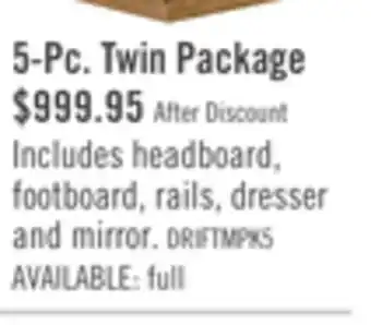 The Brick Driftwood 5-piece twin bedroom package offer