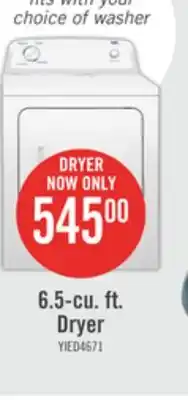 The Brick Inglis 6.5 cu. ft. electric dryer with automatic drying control yied4671ew offer