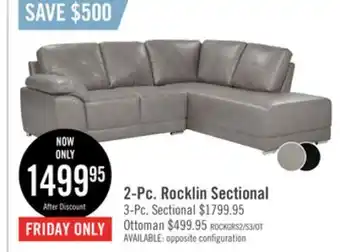 The Brick Rocklin 2-piece leather-look fabric right-facing sectional - grey offer