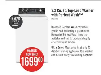 The Brick Huebsch 3.2 cu. ft. top-load washer with perfect wash - tr5104wn offer