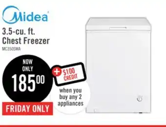 The Brick Midea 3.5 cu. ft. chest freezer mc350swar0rc1 offer