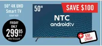 The Brick Ntc 50 uhd smart android tv offer